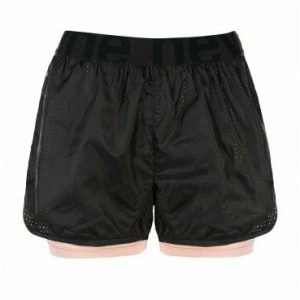 NEWLINE Damen 2-Lagen Sport Shorts - schwarz-rosa