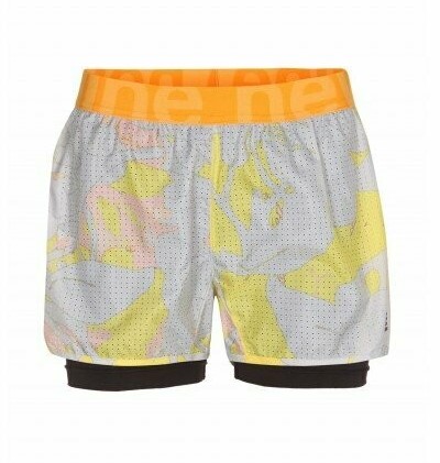 NEWLINE Damen Imotion 2-Lagen Sport Shorts - gelb-grau